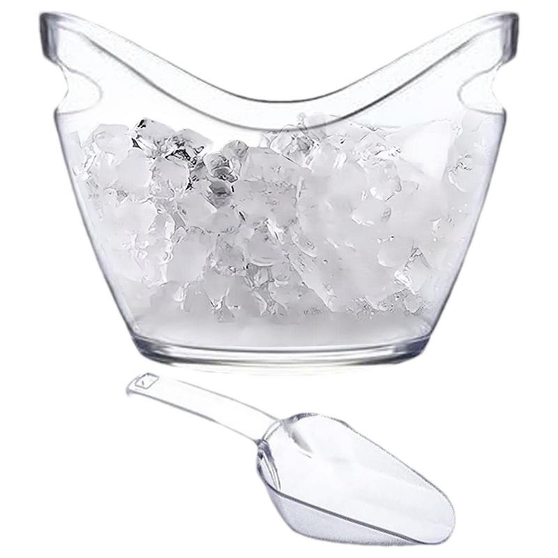 Ice Bucket Silver - Balde de gelo transparente para bebidas,