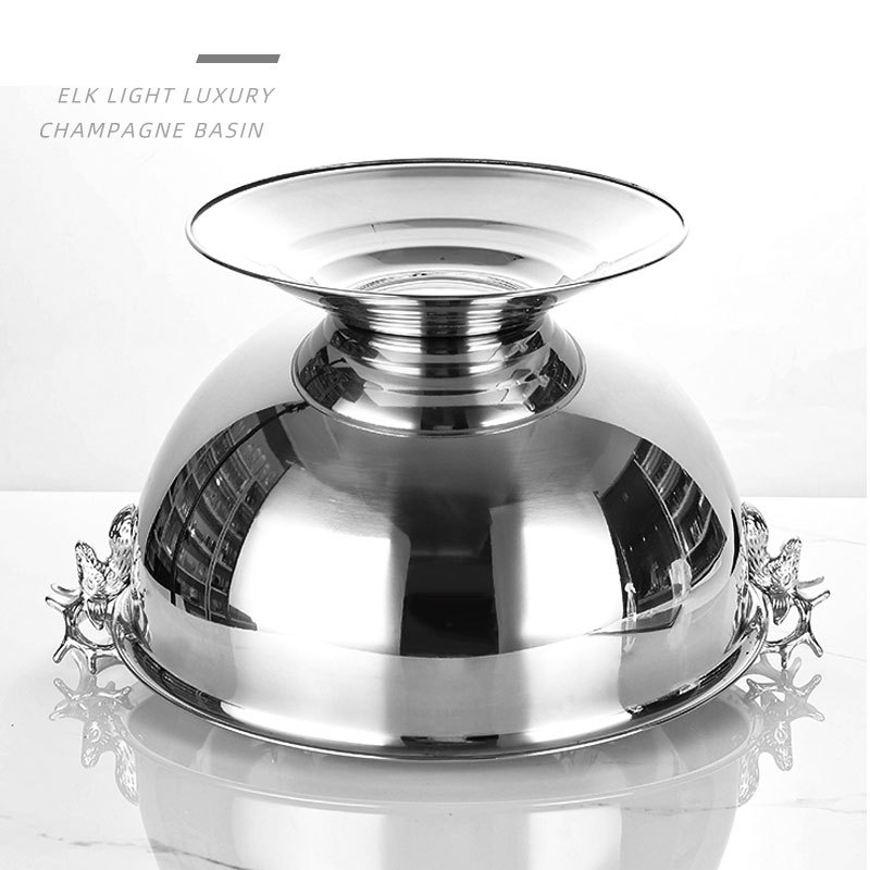 Ice Bucket Silver - Criativo aço inoxidável cabeça de cervo