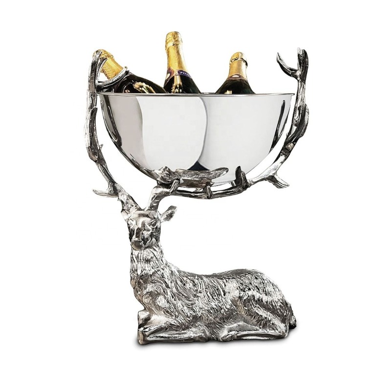 Ice Bucket Silver - Descanso palco cervos champanhe balde de