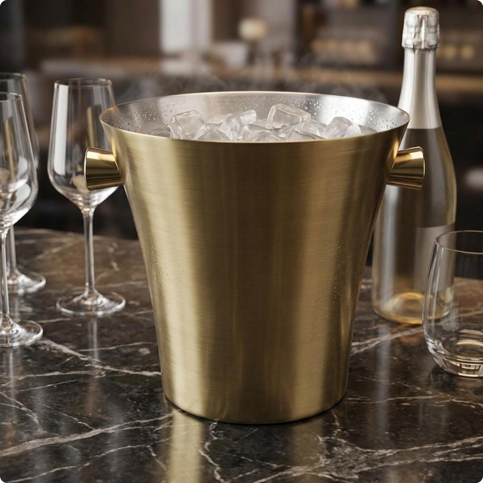 Recipiente de Gelo em Aço Inox - Ice Bucket Silver avaliação e preço