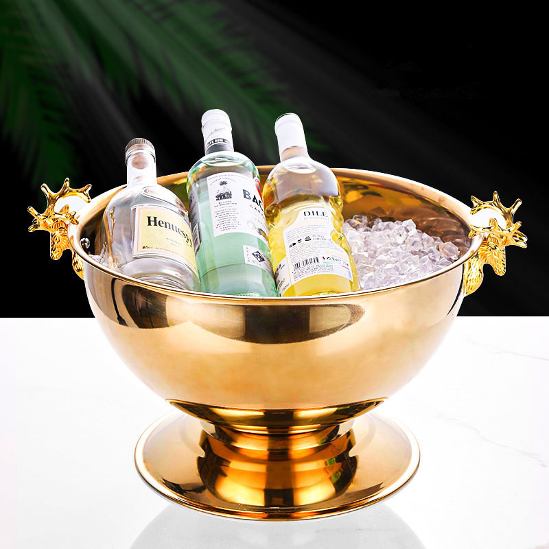 Criativo aço inoxidável cabeça - Ice Bucket Silver avaliação e preço