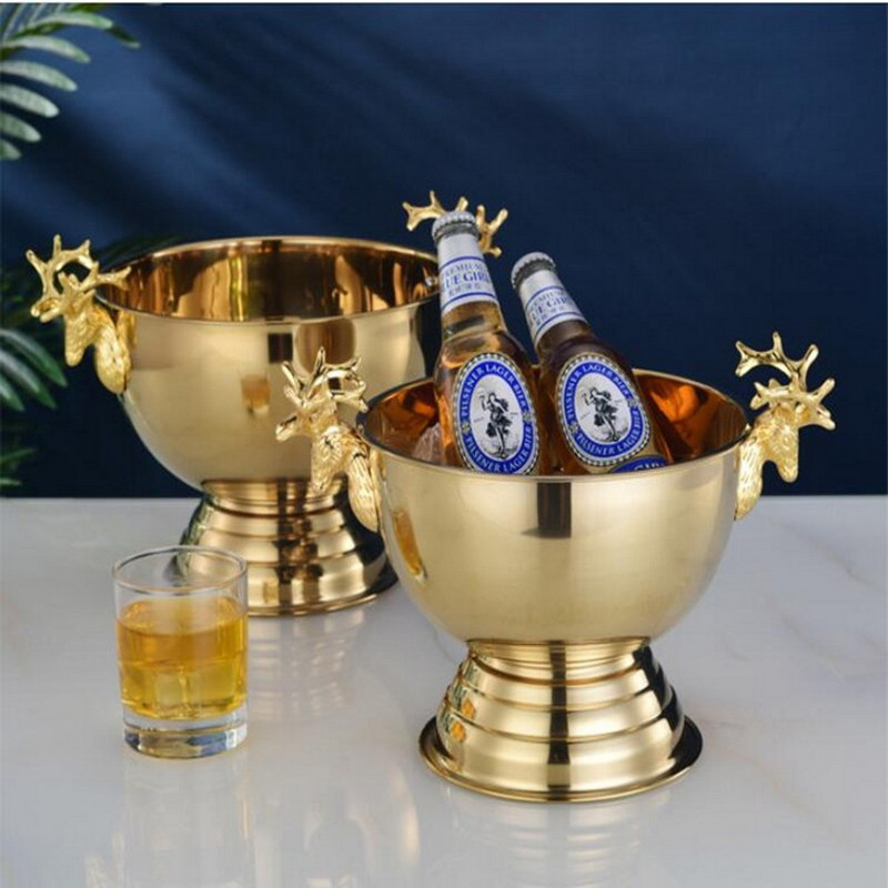 Criativo aço inoxidável cabeça - Ice Bucket Silver avaliação e preço