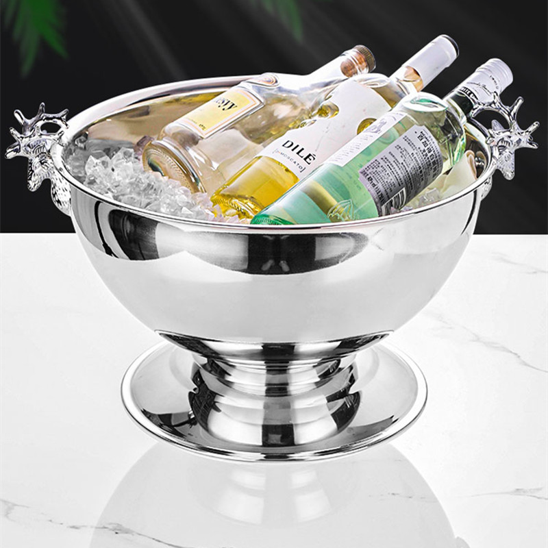 Criativo aço inoxidável cabeça - Ice Bucket Silver avaliação e preço
