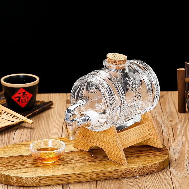 Barril de uísque de vidro 1l,  - Wine To Beer Alcohol avaliação e preço